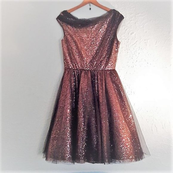 BYRON LARS sequined swing dress, sz 8, stunning - Picture 7 of 10